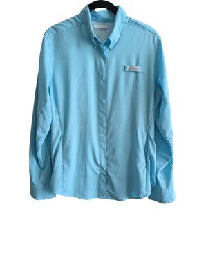 Columbia Women's Large PFG Tamiami II L/S Side Zip Pocket Omni-Shade Snap Shirt